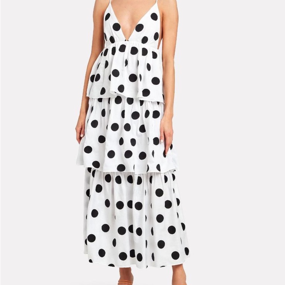 Mara Hoffman Black and White Polka Dot Maxi Dress